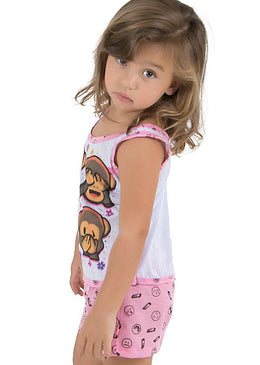 Alegria e qualidade estão neste lindo babydoll!Composto por uma blusa e um shortinho de tecido macio e confortável, confeccionado em malha.Composição:100% Poliéster 