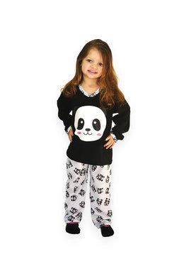 Tecido e modelagem que proporcionam muito conforto.   Calça estampada com pequenos pandas , e uma divertida estampa frontal na blusa. Obs: Esse modelo você... 