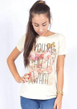 Baby Look estampada feita em viscolycra 