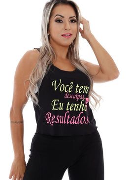 Descrição: Regata Curta Eu Eu tenho Resultados Feminina Coleção Hard Clothing Fit com Estampa na parte da frente em SilkScreen. Regata Fitness Feminina de Tecido Viscolycra de ótima qualidade com... 