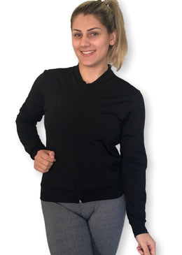 Jaqueta Fitness Jaqueta Bomber em Suplex Estampado Modelo com ZíperTamanho ÚnicoSem ForroSem BolsoTecido Suplex TamanhoComprimento Total 60cmBusto 48cmManga 60cmBarra 40cm 