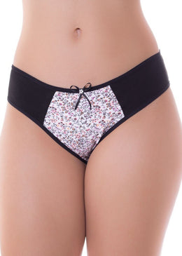 Calcinha em cotton liso com frente estampada;Elástico sanduíche;Lacinho de cetim com pedrinha;Modelagem tradicional  e o conforto do algodão. Tabela de Medida: M (Indicado para manequins 38/40)G (Indicado... 