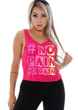Descrição: Regata Curta #No Pain No Gain Feminina Coleção Hard Clothing Fit com Estampa na parte da frente em SilkScreen. Regata Fitness Feminina de Tecido Viscolycra de ótima qualidade com... 
