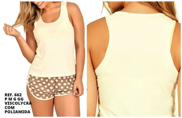 Lindo Baby doll , super confortável e fresquinho.Confeccionado em short 100% poliamida e blusa regata 94%viscose e 6% elastano 