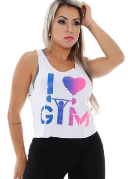 Descrição: Regata Curta Love Gym Feminina Coleção Hard Clothing Fit com Estampa na parte da frente em SilkScreen.Regata Fitness Feminina de Tecido Viscolycra de ótima qualidade com acabamento em FluFlu... 