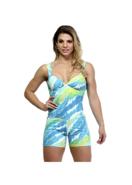 Macaquinho Fitness Tiras Costas Suplex Estampado, modelando o corpo feminino para correr, caminhar, malhar na Academia, no Crossfit, Funcional, nas aulas de Pilates, Ioga, aulas... 