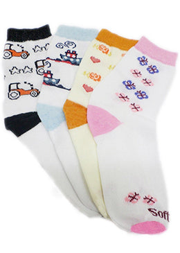 Meia para Meninas de Algodão S43-4501 / S44-4551 /S45-4601 Detalhes do ProdutoMeia para criança, de algodão, fina e macia, colorida, com desenhos infantis para meninas e... 