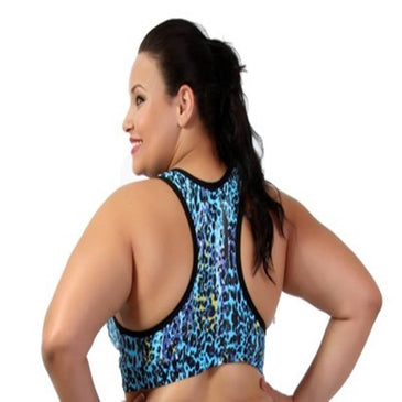Top fitness plus size  estampado rosa escuro julia . tecido poliamida  , frente forrada e c/ recorte  , costa  c/ recorte nadador , top com cos... 