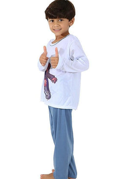 Pijama infantil longo confeccionado em malha, um tecido super confortável Blusa com uma estampa bem divertida na frente e calça toda lisa. Ideal para o... 
