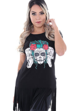 Descrição : T - Shirt Feminina Coleção La Bout de Tecido Poliéster com estampa sublimada na parte da frente tigre, manga curta e acabamento em todas... 