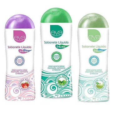 Sabonete Líquido Íntimo - 200ml Aromas - Maça Verde - Morango - Menta  O Sabonete Líquido  Eva Cosméticos protege e cuida da sua área íntima deixando você com a... 