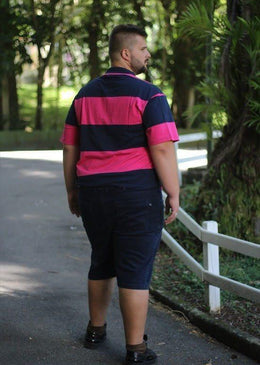 Bermuda Masculina Jeans Plus SizeCom ElastanoTamanhos Disponíveis: 50 52 54 56 58 60 62 64 66 68 70Cor: Azul Escuro  