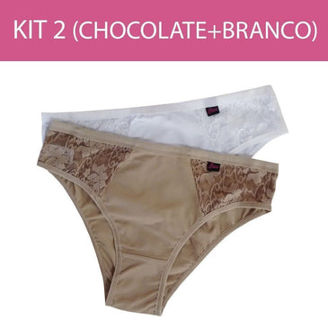 Kit composto por 2 calçolas (calcinha plus size) Cada kit contém 2 unidades, uma preta e uma branca. Composição % POLIAMIDA 90% ELASTANO 10% FORRO... 