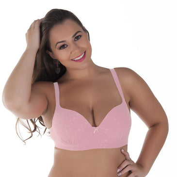 Soutien Plus Size Com Bojo Class Lingerie* Soutien com alças largas e reforçadas* Pequeno detalhe drapeado no bojo* Estampa discreta de coração na cor do... 