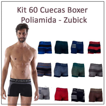  Cueca Boxer - Zubick/NeshekKit Contem - 10 Cuecas Tam-M , 10 Cuecas Tam-G e 10 Cuecas Tam: GGNosso Kit de Cueca Boxer sem Costura acompanha... 