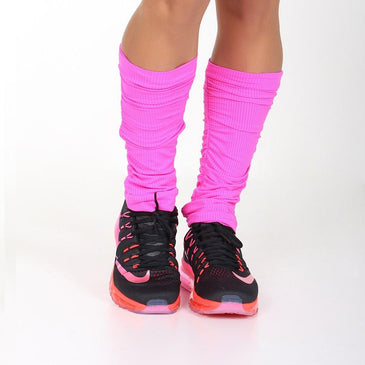 Polaina fabricada em tela dry fit na cor rosa neon. Marca: Carioca Fit Composição: 94% Poliamida e 6% Elastano 