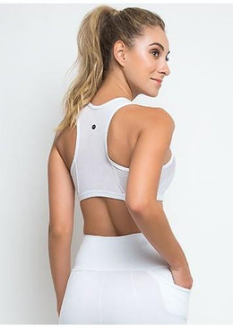 D'JM Fitness Top com fenda e recorte lateral em tela, com um designer ultra-fashion!Modelagem foi desenvolvida, para valorizar ainda mas a silhueta feminina alem de ser... 