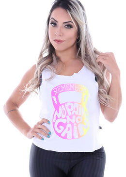 Descrição: Regata Curta No Pain No Gain Feminina Coleção Hard Clothing Fit com Estampa na parte da frente em SilkScreen.Regata Fitness Feminina de Tecido Viscolycra de ótima qualidade com... 