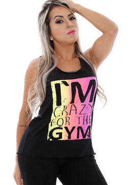 Descrição: Regata Longa I´m Crazy  Feminina Coleção Hard Clothing Fit com Estampa na parte da frente em SilkScreen.Regata Fitness Feminina de Tecido Viscolycra de ótima qualidade com acabamento em FluFlu... 