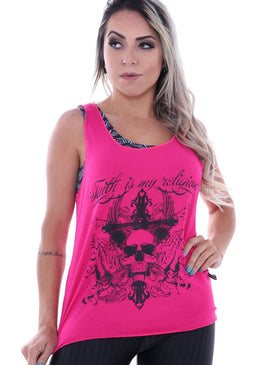 Descrição: Regata Longa Skull Feminina Coleção Hard Clothing Fit com Estampa na parte da frente em SilkScreen. Regata Fitness Feminina de Tecido Viscolycra de ótima qualidade com acabamento em FluFlu na... 