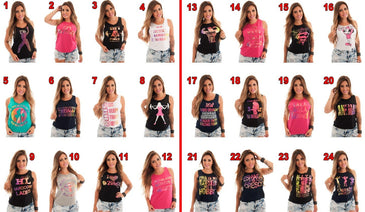 Regata Cavada Menina Fitness OBSERVAÇÃO: Kit compõem 5 Regatas com Estampas Variadas, temos total de 20 estampas, caso compre 4 kit de 5 regatas, será enviado... 