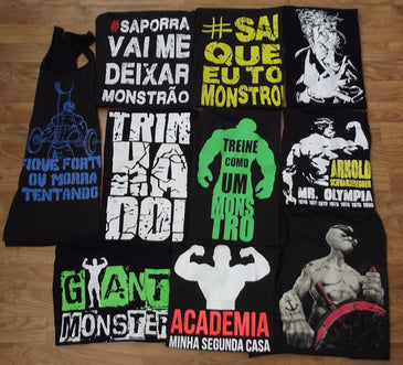 KIT 05 REGATAS MASCULINA Estampas de ACADEMIA Kit de regatas com diversas estampas e variadas! >>>Sem opção de escolha das estampas!<<< Será enviado as estampas disponíveis em estoque, sem... 