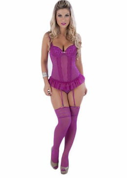 Espartilho sensual confeccionado em renda. Bojo Estruturado ACABAMENTO com bijuteria Dando Mais charme à PECA. Calça fio com renda. Composição: Renda: 86% Poliamida 14% Elastano... 