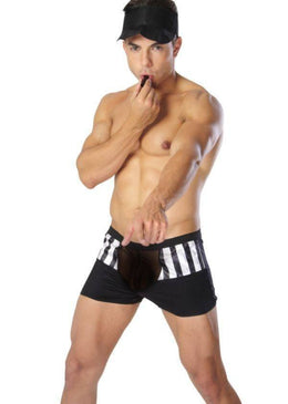 Fantasia Masculina Juiz de Futebol. Acompanha Viseira.  Na compra de uma fantasia da linha masculina ganhe de brinde 1 (um) Gel Comestível para sexo oral... 