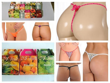 Kit com 3 Calcinhas Tanga Fio  aromatizada - aromas sortidosCalcinha fio super sexy  tamanho unico veste do 38 ao 42 