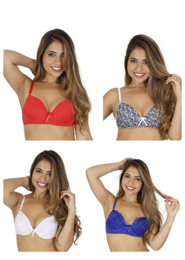 kit com 5 soutiens de bojo sortido, de cores, estampas e modelos variados, kit com 5 unidades disponível nos tamanhos P, M, G, GG. Todos... 