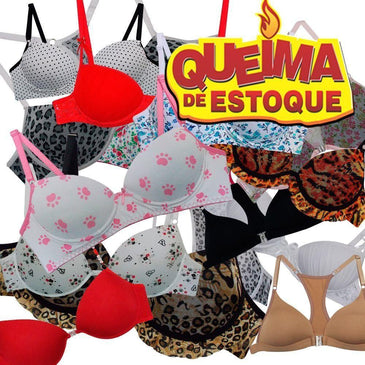 Lote com 10 Soutiens c/ bojo estruturado Liso e Estampado tecido elastano de alta qualidadeBojo do soutien Estruturado  no formato Casquinha ou BolhaMaterial de excelente... 