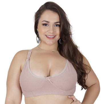 DESCRIÇÃO DO PRODUTO:Soutien amamentação sem bojo confeccionado em cotton, com alças reforçadas, fixas e reguláveis, laço de cetim, fecho duplo para que se ajustem melhor ao corpo.... 