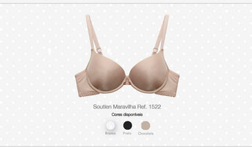 Modelo clássico de soutien de microfibra com bojo bolha nos tamanhos P e M e bolha no G. Ideal para o dia-dia com conforto e... 