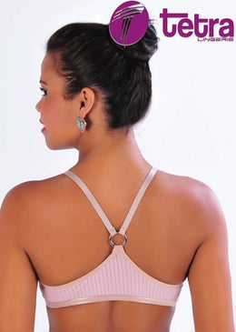 Soutien Nadador de Microfibra Canelada com Glitter 261 Detalhes do Produto Soutien de microfibra canelada com glitter, nadador, com argola de ferro nas costas, sem... 