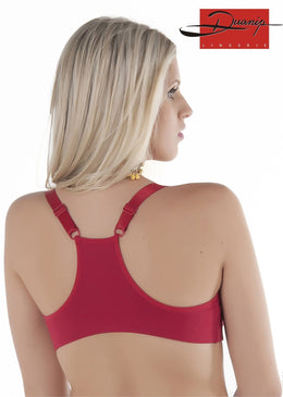 Soutien modelo nadador em microfibra dupla com bojo e arco. Elástico largo rebatido no cós e alças largas para maior conforto. Fecho frontal.Composição: 90% Poliamida,... 