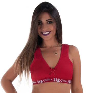 Soutien em microfibra lisa com um elastico expostoalça com espumareforçado. 