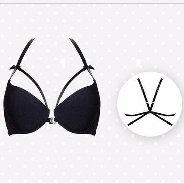 Este modelo de Strappy bra possui tiras tanto na frente como nas costa. Possui formas geométricas para aparecer no seu look mais decotado. Além disso... 