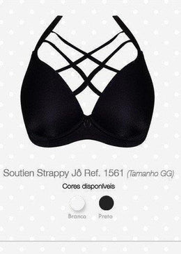 O Soutien Strappy Bra Jô GG, foi feito pensando nas mulheres que usam tamanhos plus.O modelo é todo em microfibra. A pala  é inteira dando... 