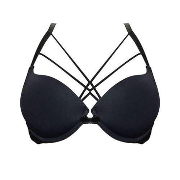 Este modelo de strappy possui a pala de renda e as tiras na frente deixam um lindo efeito geométrico no busto.Excelente para compor um look... 