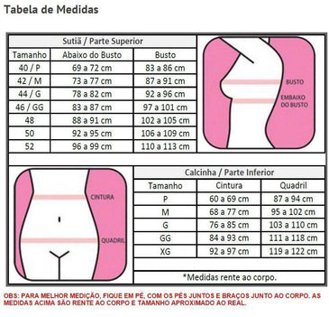 SOUTIEN SUSTENTAÇÃO COM BOJOPOSSUI ALÇAS REFORÇADAS PARA SUSTENTAR OS SEIOS SEM PREJUDICAR OS OMBROS.COMPOSIÇÃO90% POLIAMIDA10% ELASTANOBOJO 100% POLIÉSTER 