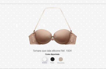 Modelo Tomara que Caia com alças e costas de silicone. As alças são removíveis. Bojo bolha nos tamanhos P e M e liso no G.... 