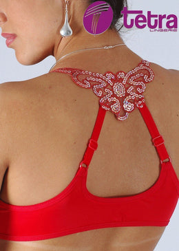 Top de Lingerie com Borboleta de Paetê 651 Detalhes do Produto Top de lingerie, sem arco, sem bojo, com borboleta nas costas com paetê, strass... 