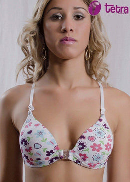 Top de Romantic Estampada 2401 Detalhes do Produto Soutien Romantic Estampada 2401 Top de romantic estampada, sem arco, nadador, com bojo cortinão, viés liso, elástico... 