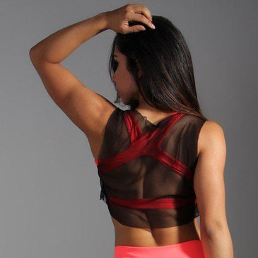 Cropped preto confeccionado em tela de poliamida. Marca: Carioca FitComposição: 100% Poliamida 