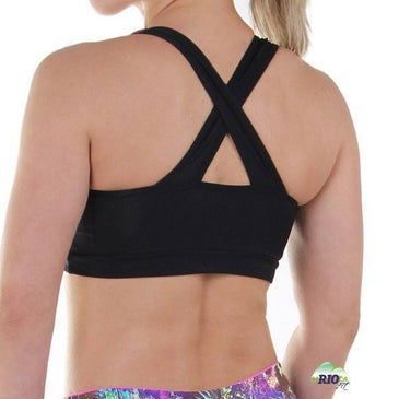 Top com bojo e alças cruzadas nas costas. 
Fabricante: Carioca Fit
Composição: 90% Poliéster 10% Elastano 