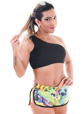 Top de suplex e poliéster liso, com viés liso do próprio tecido, sem bojo, sem arco, abertura nas costas e alça larga do lado direito.... 