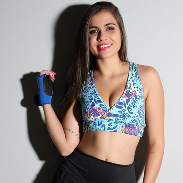 Top Fitness Academia de poliéster estampadoFabricante: Carioca FitComprosição: 90% Poliéster e 10% Elastano 