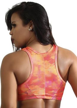 Top Fitness Bojo Ione Suplex EstampadoMalhe com estilo! Possui corte nadador nas costas, alças largas com acabamento em viés do próprio tecido em todo o decote. Acabamento... 