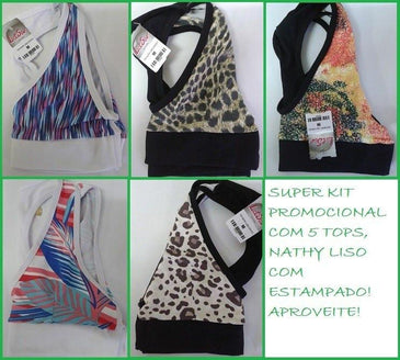 Top Fitness Nathy Liso com Estampado - Kit Promocional Com 5  modelando o corpo feminino para correr caminhar malhar na Academia no Crossfit Funcional nas... 