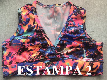 TOP KAMILA CONFECCIONADO EM SUPLEX ESTAMPADO TRANSPASSADO NO BUSTO COSTAS NADADOR. LINDAS ESTAMPAS QUE VOCÊ SÓ ENCONTRA AQUI NA LILY PINK! 